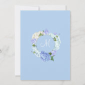 Blaue Hydrangeas Grüne Wasserfarbe Brautparty Einladung (Rückseite)