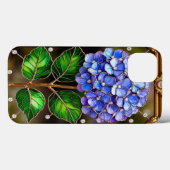 Blaue Hydrangeas in Verzierten Rahmen Case-Mate iPhone Hülle (Rückseite (Horizontal))
