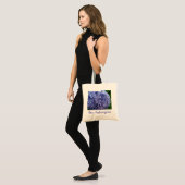 Blaue Hydrangeas mit blauer GrenzTaschentasche Tragetasche (Vorderseite (Model))