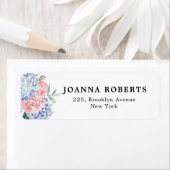 Blaue Hydrangeas Pastellrosa Rosen Hochzeit (Insitu)