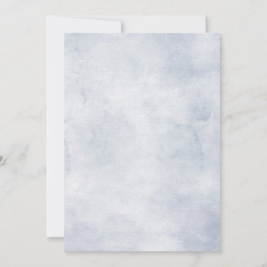 Blaue Hydrangeas Pastellrosa Rosen Hochzeit Einladung (Rückseite)