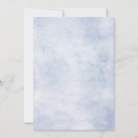 Blaue Hydrangeas Pastellrosa Rosen Hochzeit Einladung (Rückseite)