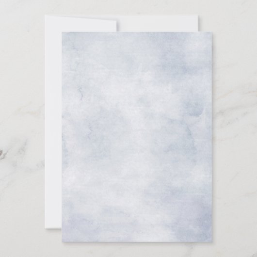 Blaue Hydrangeas Pastellrosa Rosen Hochzeit Einladung (Rückseite)