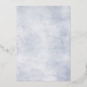 Blaue Hydrangeas Pastellrosa Rosen Hochzeit für Folieneinladung (Rückseite)