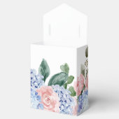 Blaue Hydrangeas Pastellrosa Rosen Hochzeit Geschenkschachtel (Geöffnet)