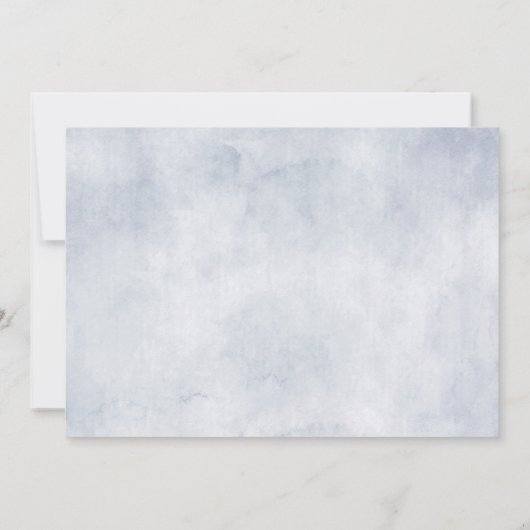 Blaue Hydrangeas Pastellrosa Rosen Hochzeit Save The Date (Rückseite)