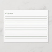 Blaue Hydrangeas-Rezept Begleitkarte (Rückseite)