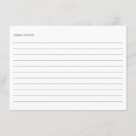 Blaue Hydrangeas-Rezept Begleitkarte (Rückseite)