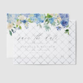 Blaue Hydrangeas und Elfenbein-Rose Save the Date Pergament Einladungen (Versetzt (Einladung))