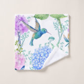 Blaue Hydrangeas und Hummingvögel Badhandtuch Set (Waschlappen)