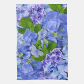 Blaue Hydrangeas und Schmetterlinge Geschirrtuch (Vertikal)