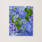 Blaue Hydrangeas und Schmetterlinge Puzzle (Vertikal)