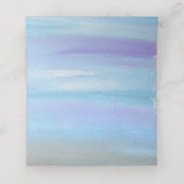 Blaue Hydrangeas Wasserfarbe Hochzeitskorb Platzkarte (Innenseite Aufgefaltet)