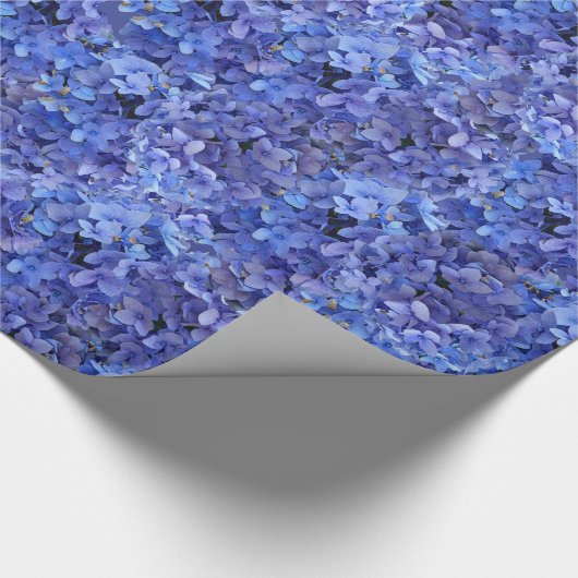 Blaue Hydrangeaverpackung Papier-glatt Geschenkpapier (Ecke)