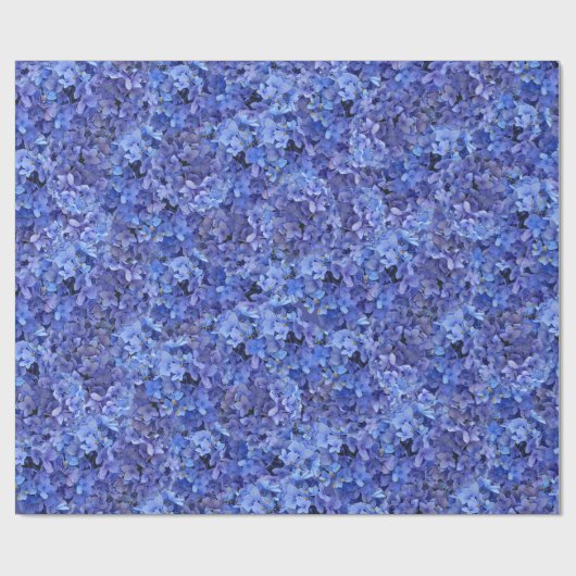 Blaue Hydrangeaverpackung Papier-glatt Geschenkpapier (Flach)