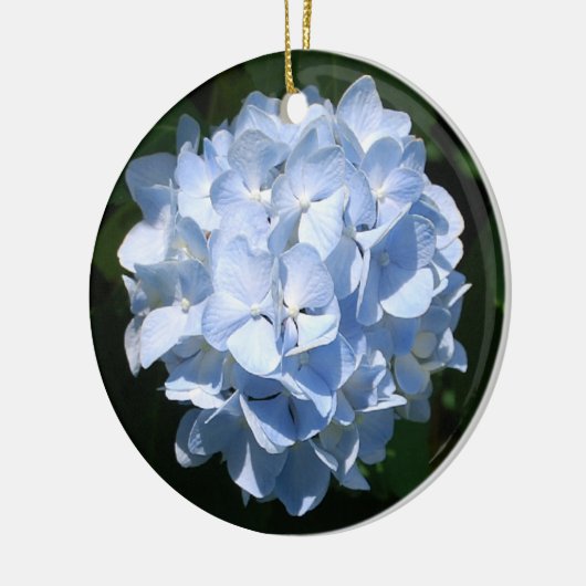 Blaue Hydrangeaverzierung Keramik Ornament (Links)