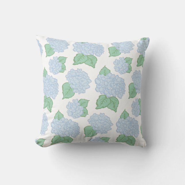 Blaue Hydrangeen-Kissen Kissen (Vorderseite)