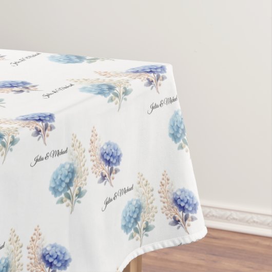 Blaue Hyndrangea-Blumen Hochzeitsdekoration Frisch Tischdecke (Beispiel)