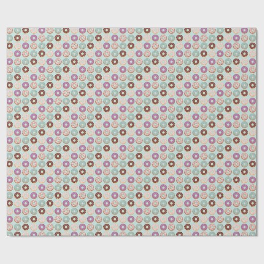 Blaue Icierte Donuts mit Sprinklen-Muster-Party Geschenkpapier (Flach)