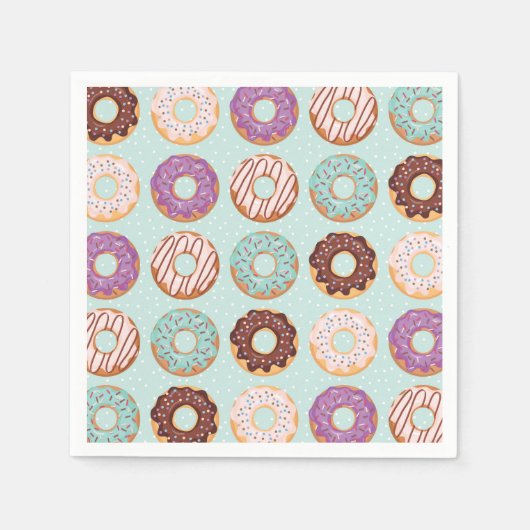 Blaue Icierte Donuts mit Sprinklen-Muster-Party Serviette (Vorderseite)
