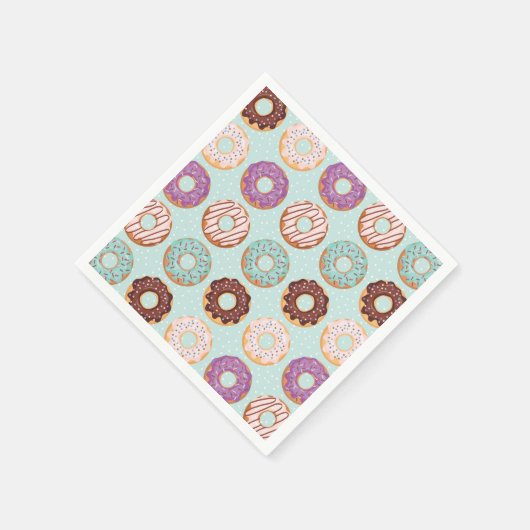 Blaue Icierte Donuts mit Sprinklen-Muster-Party Serviette (Ecke)