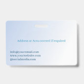 Blaue ID für die Installation von Wasserfunktionen Ausweis (Rückseite)