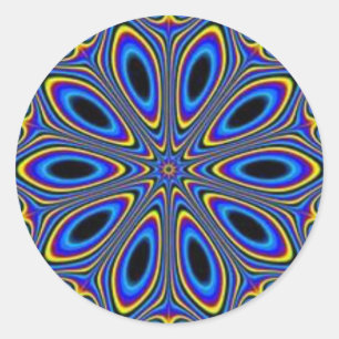 Blaue Illusion Runder Aufkleber