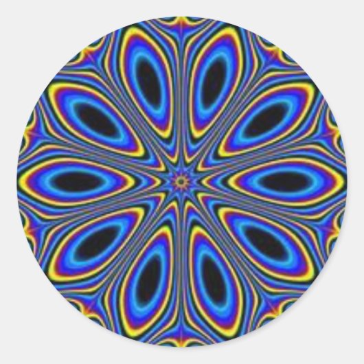 Blaue Illusion Runder Aufkleber (Vorderseite)