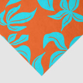 Blaue illustrierte Blumenmuster Seidenpapier (Detail)