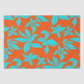 Blaue illustrierte Blumenmuster Seidenpapier (Vorderseite)