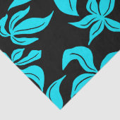 Blaue illustrierte Blumenmuster Seidenpapier (Detail)