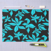 Blaue illustrierte Blumenmuster Seidenpapier (Handwerk)