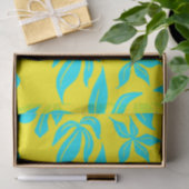 Blaue illustrierte Blumenmuster Seidenpapier (Geschenk)