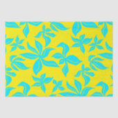 Blaue illustrierte Blumenmuster Seidenpapier (Vorderseite)