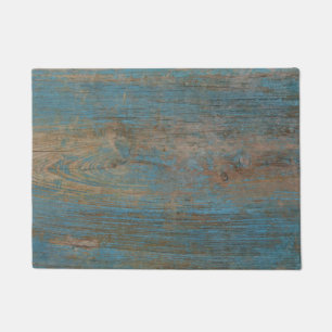 Blaue Imitat-Strand-Holz-Beschaffenheit Fußmatte