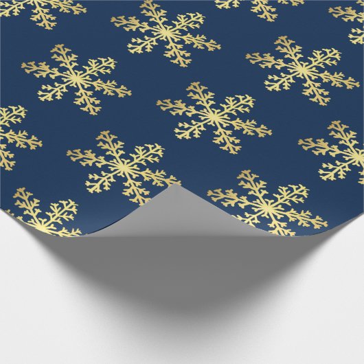 Blaue Imitate Goldene Fossilienfrösche Geschenkpapier (Ecke)