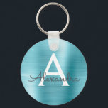 Blaue Imitate Monogramm aus rostfreiem Stahl Schlüsselanhänger<br><div class="desc">Blaue Imitate Edelstahl Metall Eleganter Schlüsselanhänger. Diese Schlüsselanhänger können so angepasst werden,  dass sie Ihren Anfangs- und Vornamen enthalten. Diese Schlüsselketten machen Geburtstags-,  Brautparty- oder Junggeselinnen-Abschied-Favoriten großartig.</div>