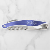 Blaue Imitate Pinselmetall-Monogram-Skript Kellnermesser (Rückseite)