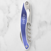 Blaue Imitate Pinselmetall-Monogram-Skript Kellnermesser (Rückseite)