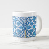 Blaue Imitate Tile Delft Cornflores Jumbo-Tasse (Vorderseite Rechts)