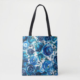 Blaue Indigo Blumen Floral Elegant Shabby Chic Tasche