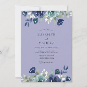 Blaue Indigo-Hochzeit Einladung