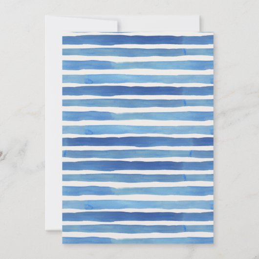 BLAUE INDIGO STRIPES PATTERN BAT BAR MITZVAH EINLA DANKESKARTE (Rückseite)