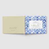 BLAUE INDIGO WATERCOLOR ZICKZACK BAR BAT MITZVAH GÄSTEBUCH (Voll)