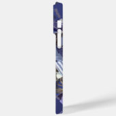 Blaue Indigostreifen, grau, abstrakte geometrische Case-Mate iPhone Hülle (Rückseite / Links)