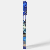 Blaue Indigostreifen, grau, abstrakte geometrische Case-Mate iPhone Hülle (Rückseite / Rechts)