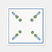 Blaue Ingwertopf-Topiary-Rebe Serviette (Vorderseite)