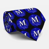 Blaue Initiale M Krawatte (Gerollt)