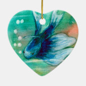 Blaue Inky Betta Fische Keramik Ornament (Hinten)
