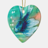 Blaue Inky Betta Fische Keramik Ornament (Links)